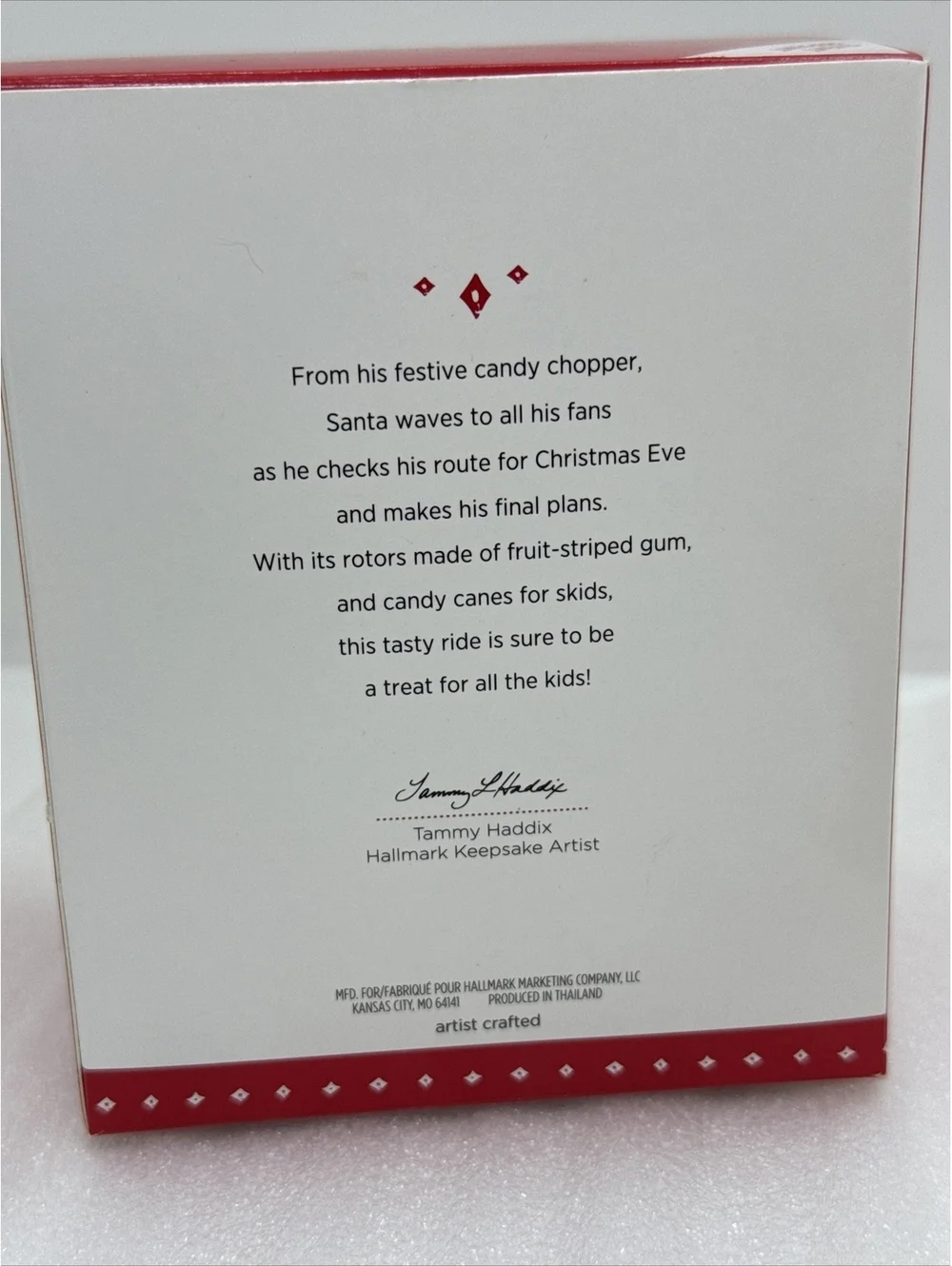 2015 Hallmark Event REPAINT “Santa's Sweet Ride” Helicopter Ornament KOC Event